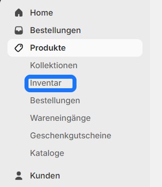 Produkte Inventar